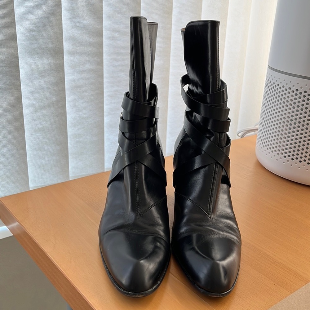 Bally Black Leather Boots Sz 7m
